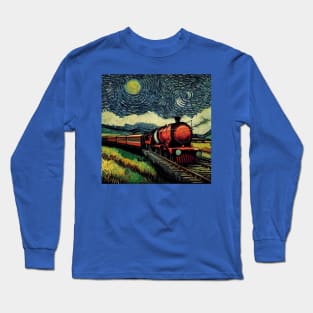 Starry Night Wizarding Express Train Long Sleeve T-Shirt